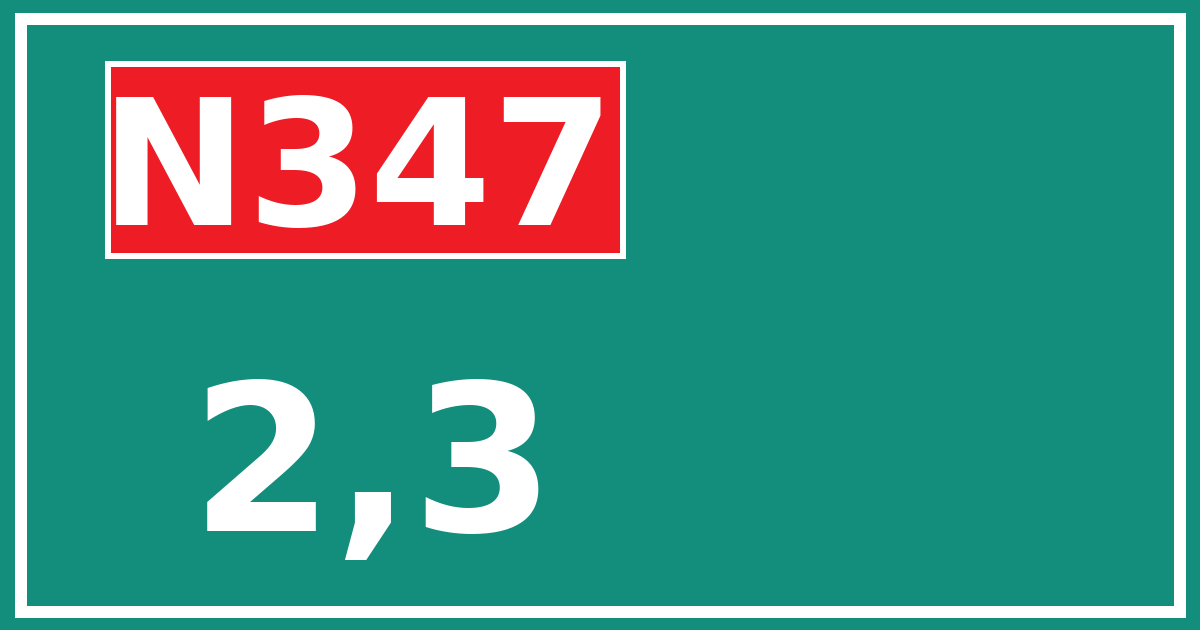 Hectometerbord N347 2,3