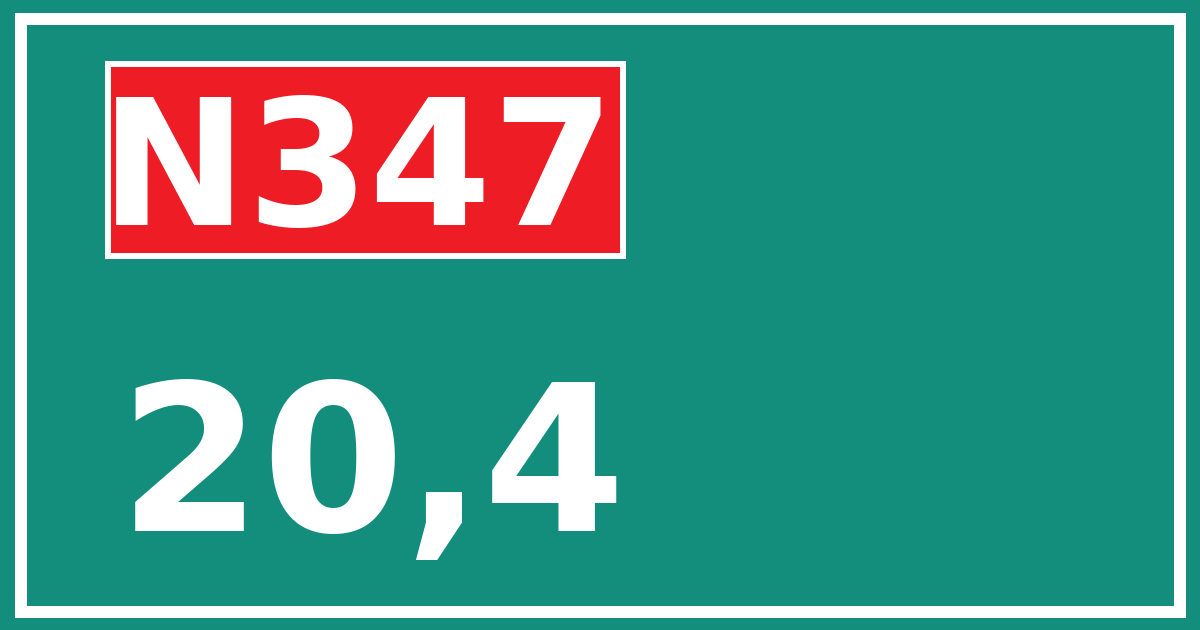 Hectometerbord N347 20,4