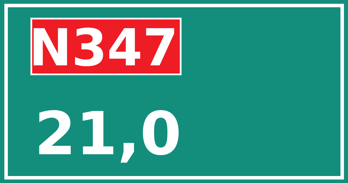Hectometerbord N347 21,0