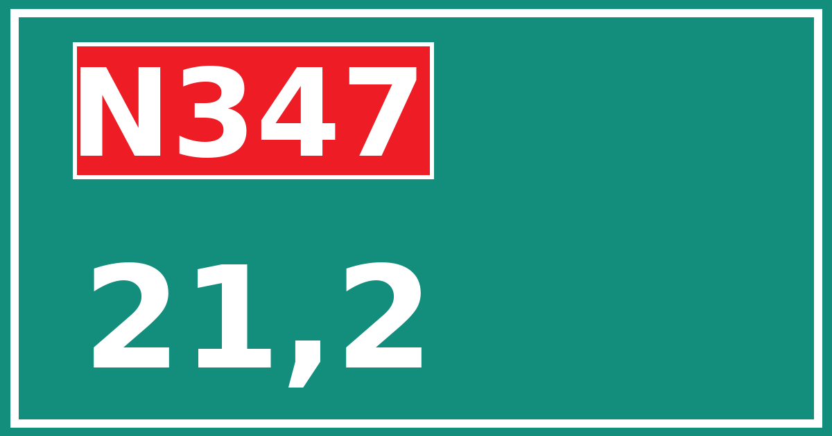 Hectometerbord N347 21,2