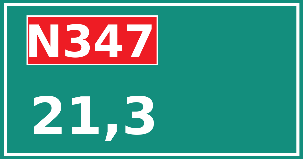 Hectometerbord N347 21,3