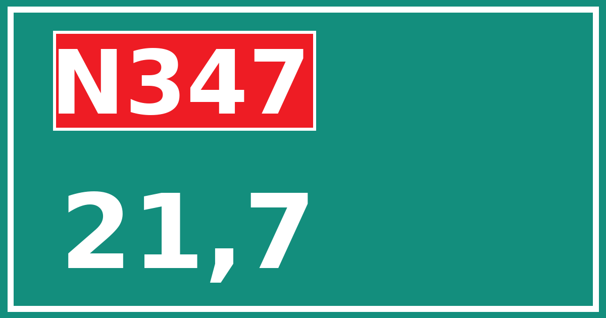 Hectometerbord N347 21,7