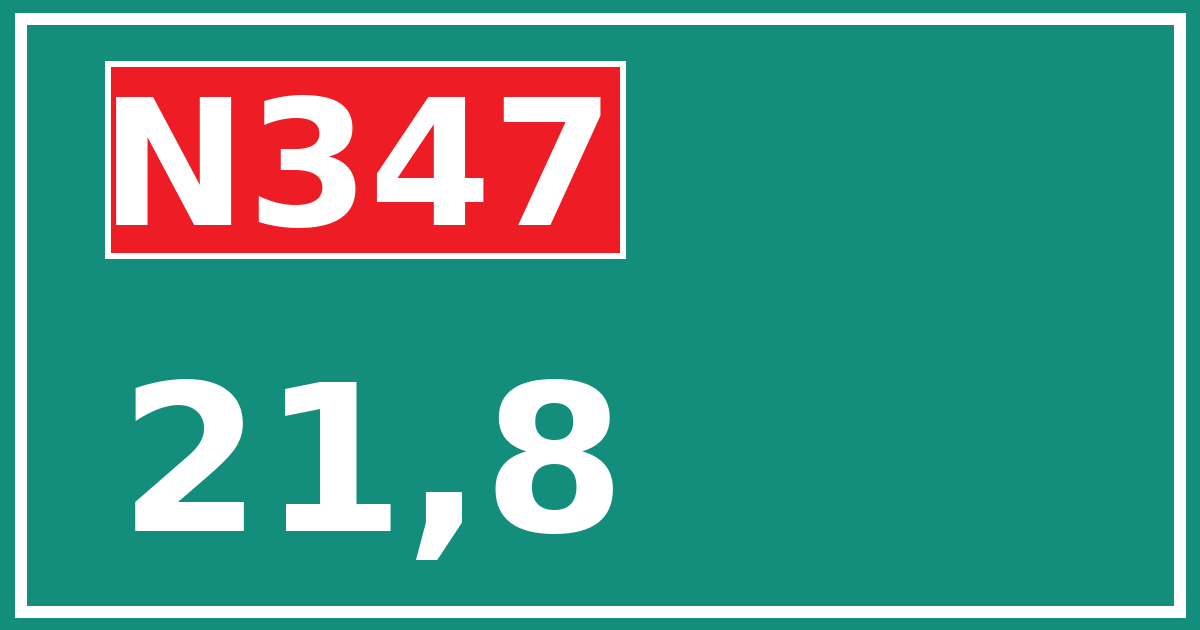 Hectometerbord N347 21,8