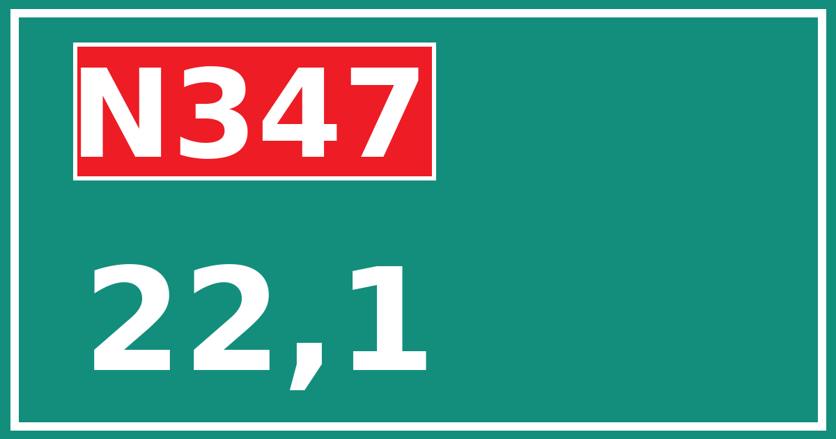 Hectometerbord N347 22,1
