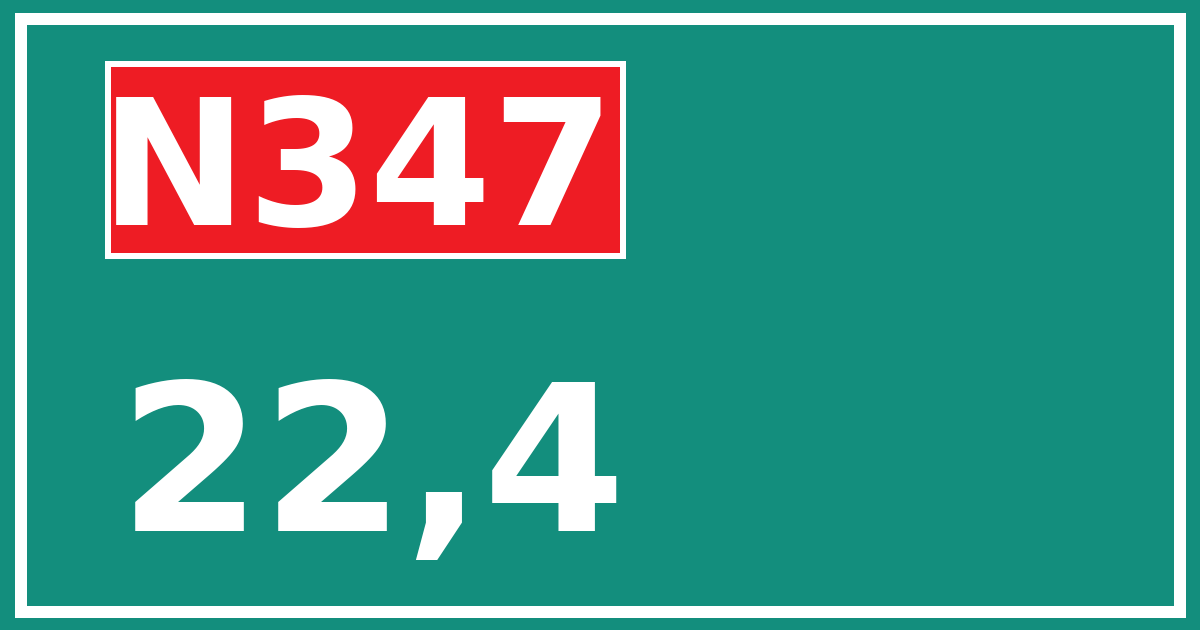 Hectometerbord N347 22,4