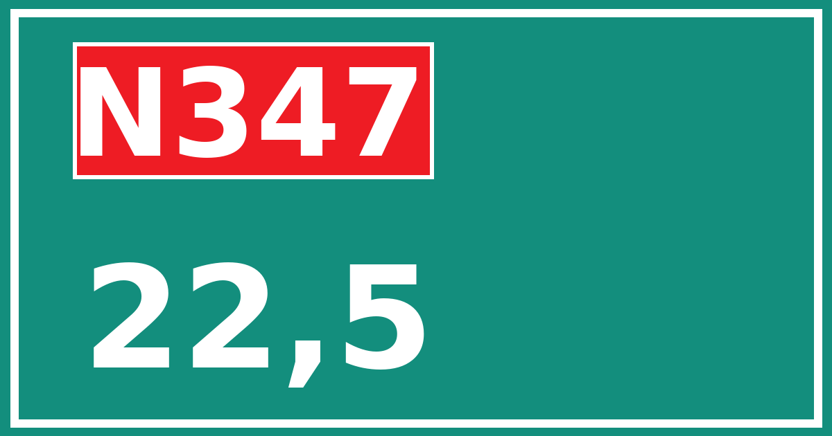 Hectometerbord N347 22,5