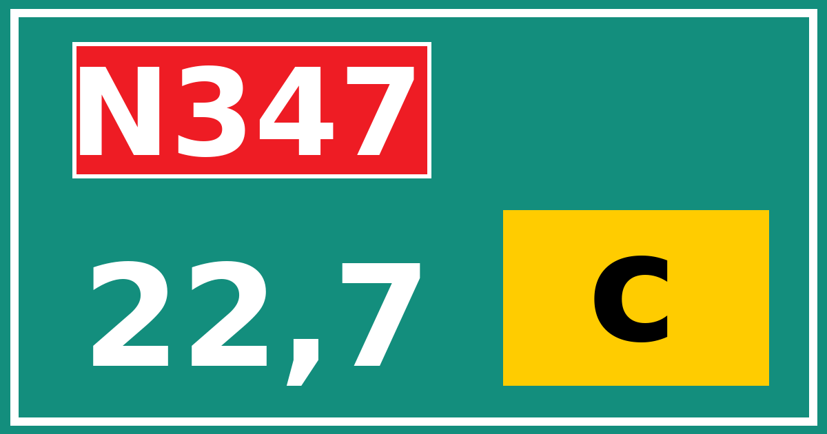 Hectometerbord N347 22,7 letter c
