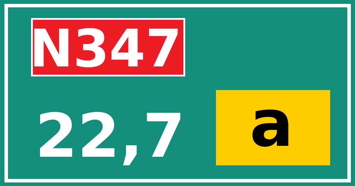 Hectometerbord N347 22,7 letter a