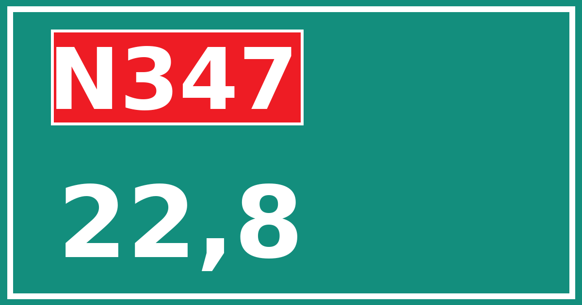 Hectometerbord N347 22,8