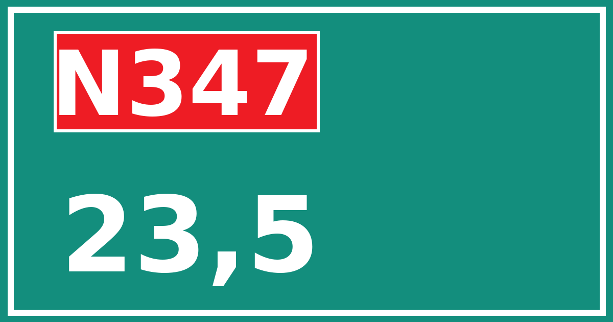 Hectometerbord N347 23,5