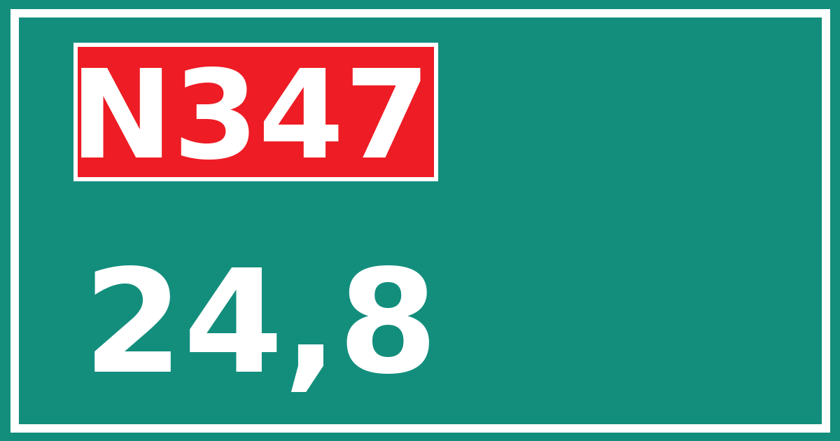 Hectometerbord N347 24,8