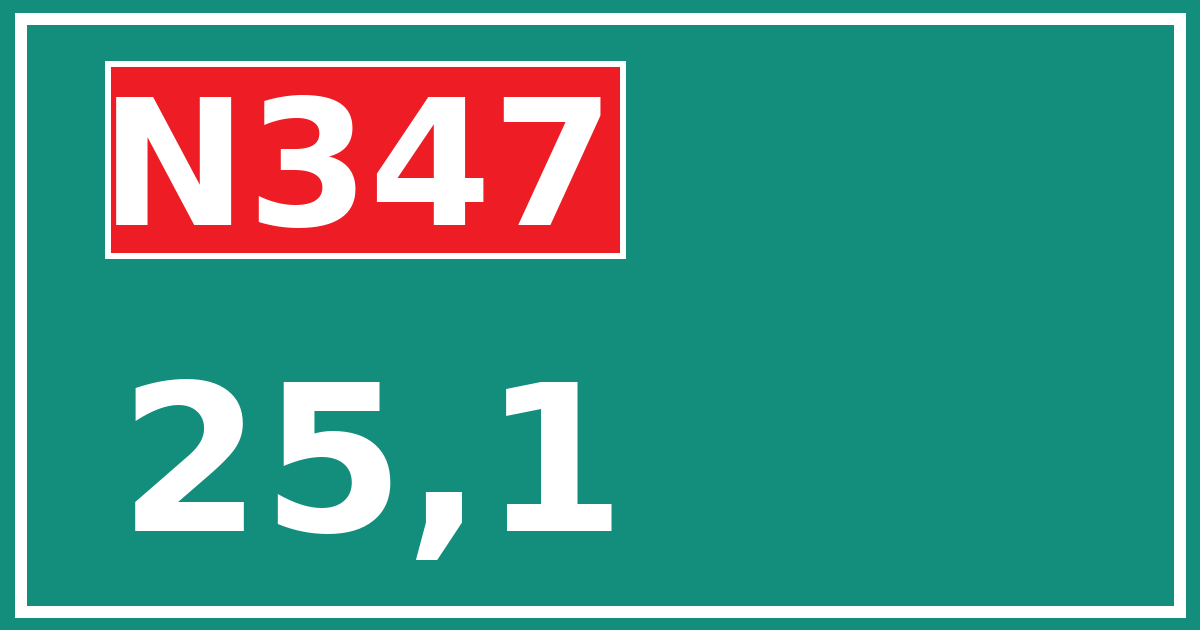 Hectometerbord N347 25,1