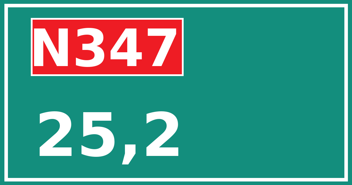 Hectometerbord N347 25,2