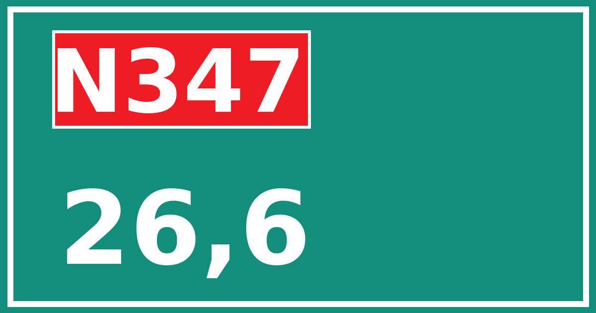 Hectometerbord N347 26,6