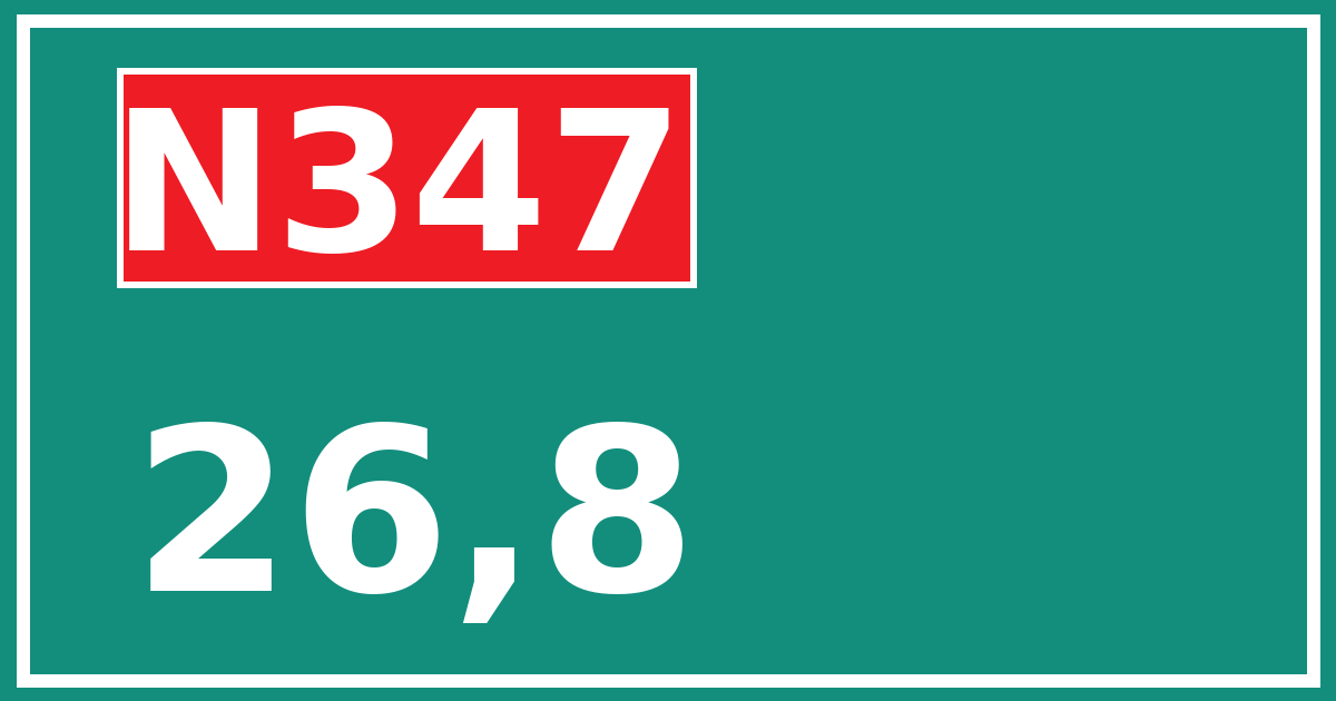 Hectometerbord N347 26,8