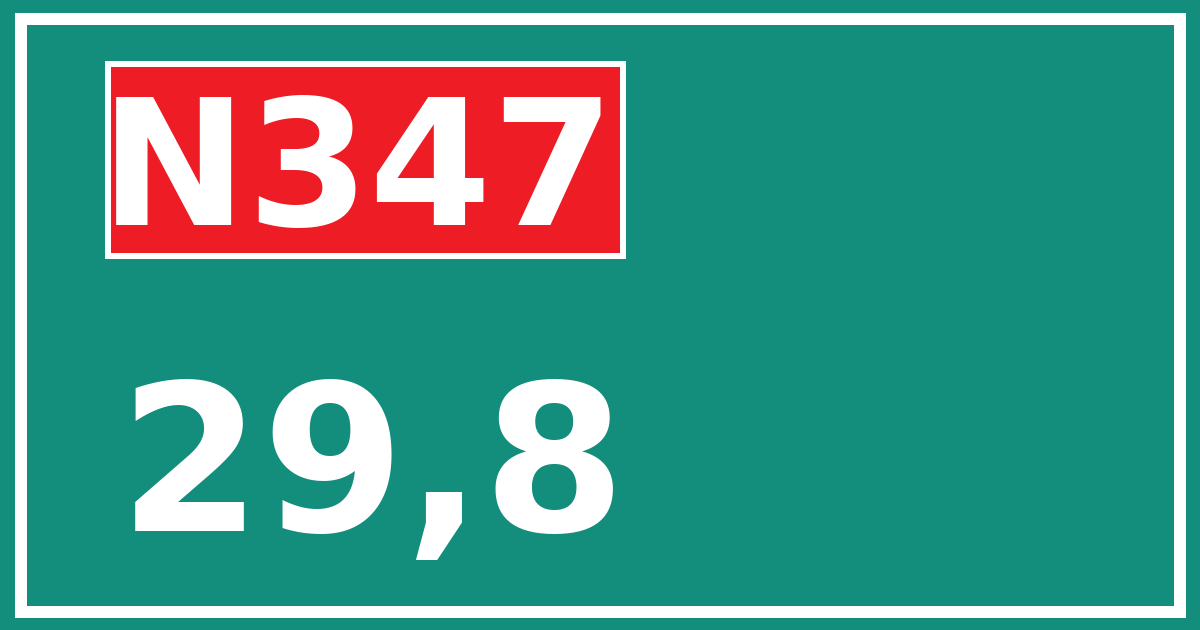 Hectometerbord N347 29,8