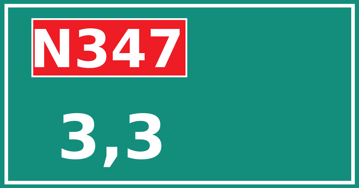 Hectometerbord N347 3,3