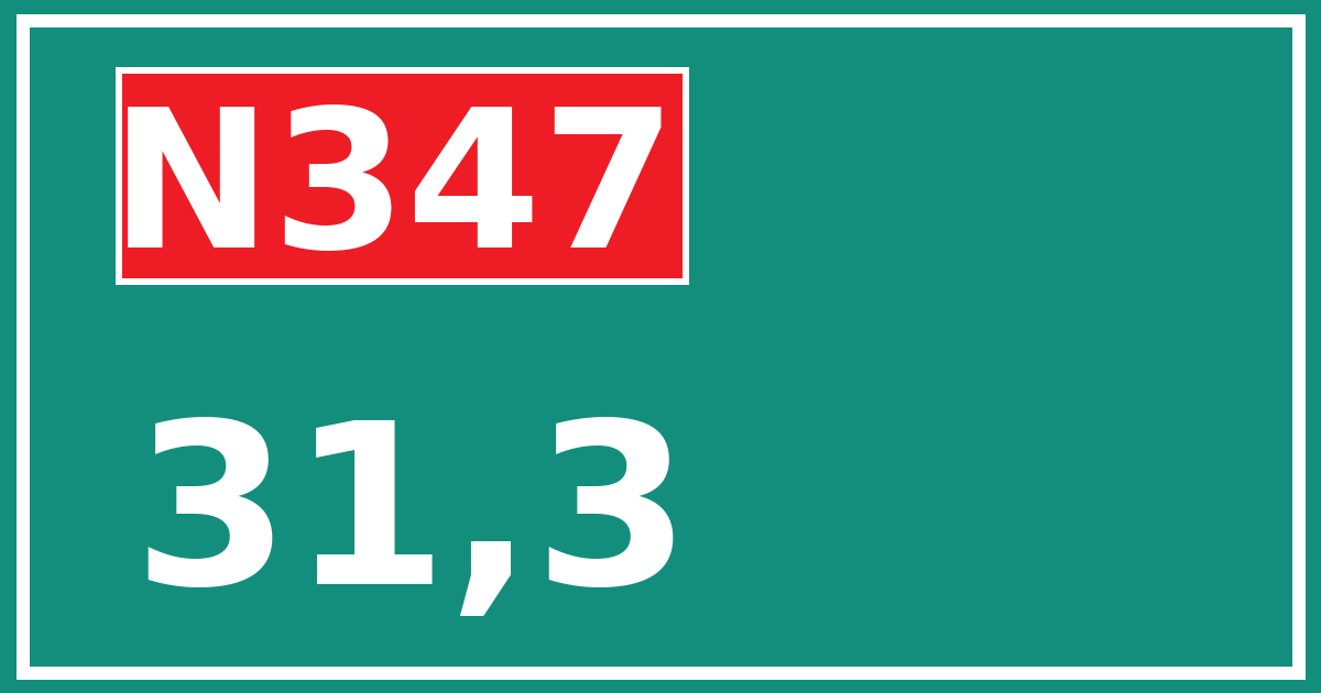 Hectometerbord N347 31,3