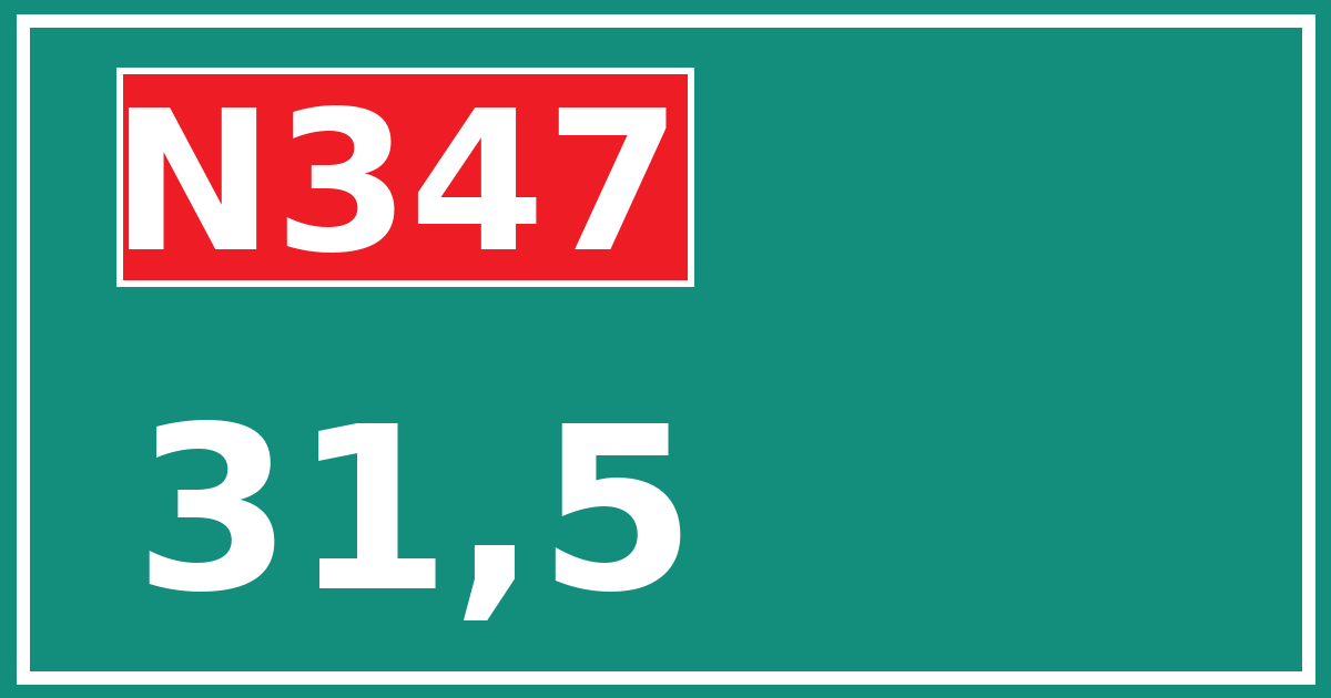 Hectometerbord N347 31,5