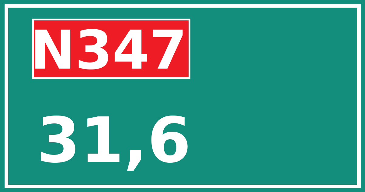 Hectometerbord N347 31,6