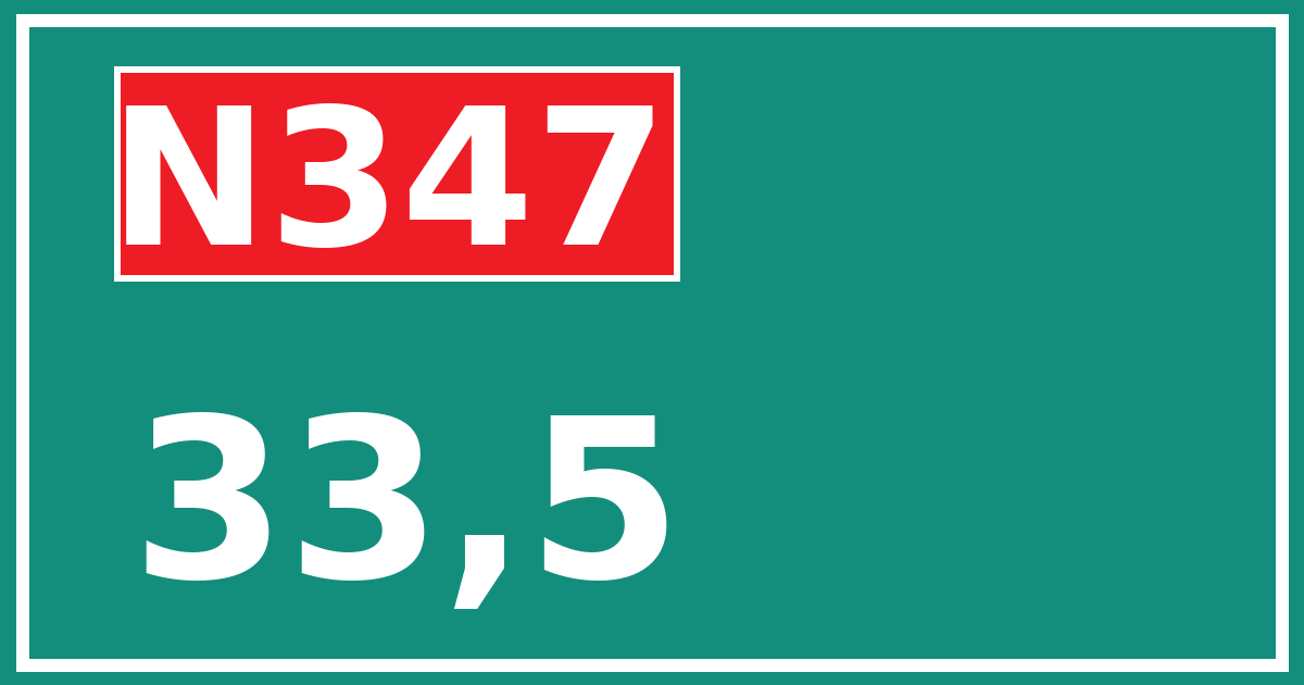 Hectometerbord N347 33,5