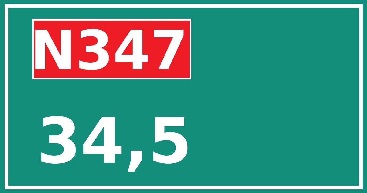 Hectometerbord N347 34,5