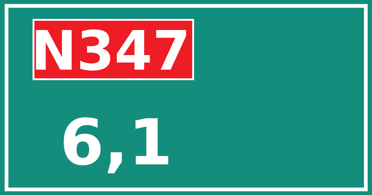 Hectometerbord N347 6,1