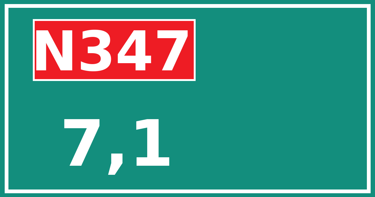 Hectometerbord N347 7,1