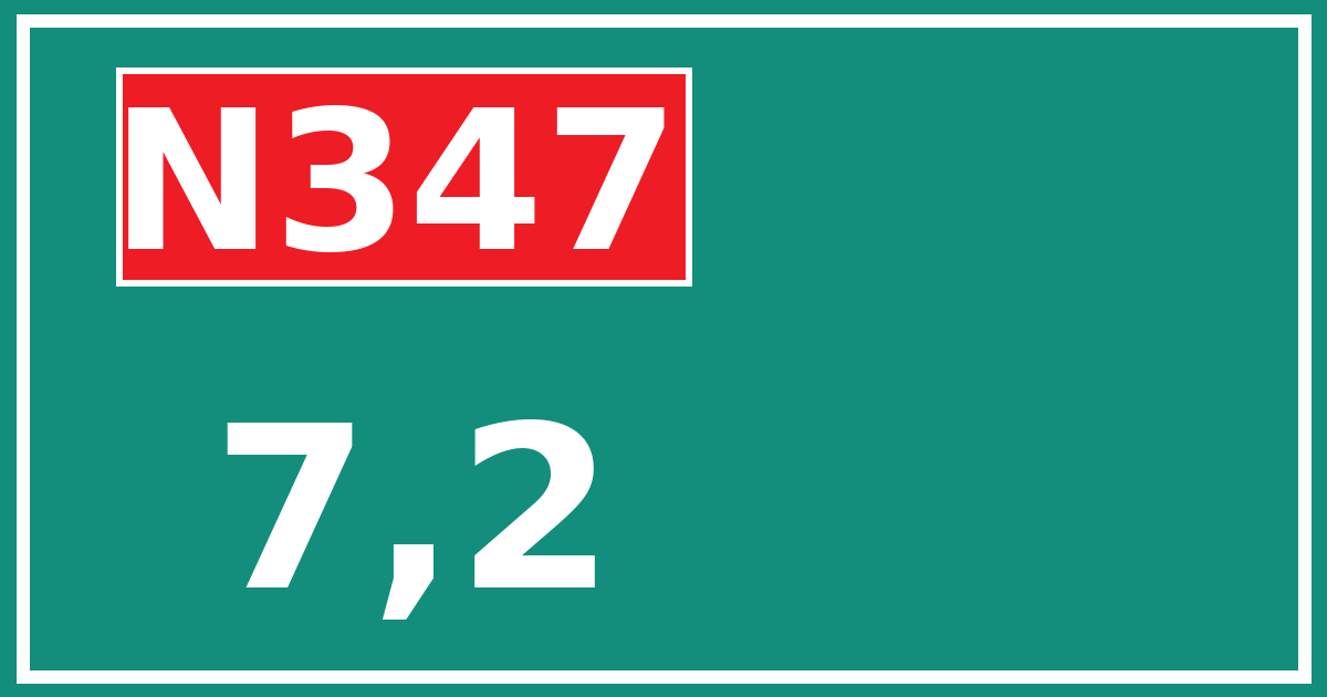 Hectometerbord N347 7,2