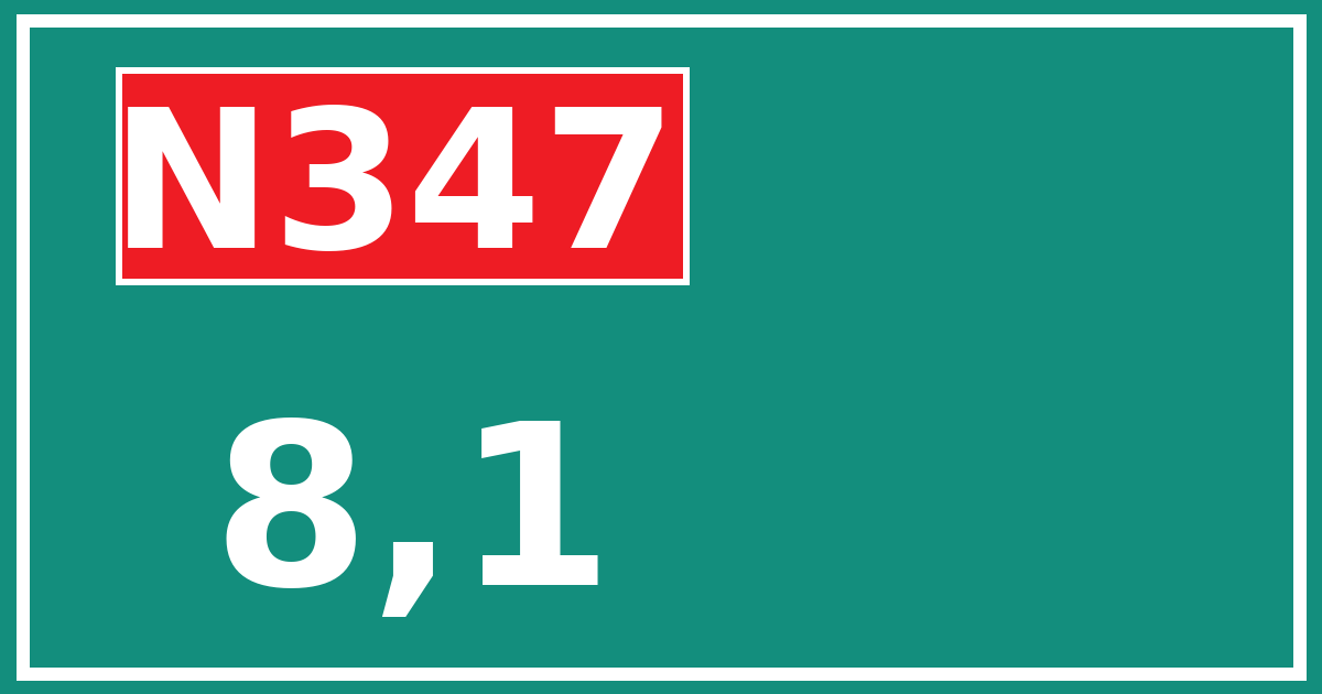 Hectometerbord N347 8,1