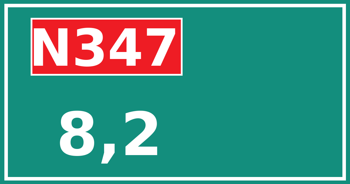 Hectometerbord N347 8,2