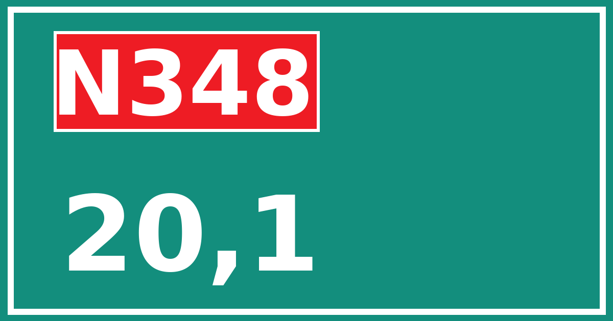 Hectometerbord N348 20,1