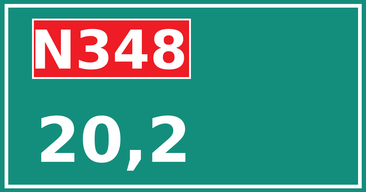 Hectometerbord N348 20,2