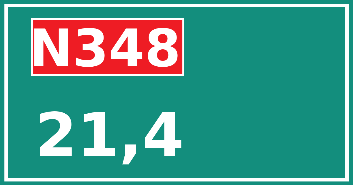 Hectometerbord N348 21,4