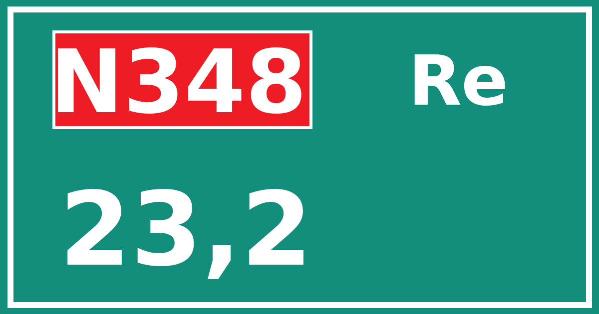 Hectometerbord N348 23,2 zijde Re
