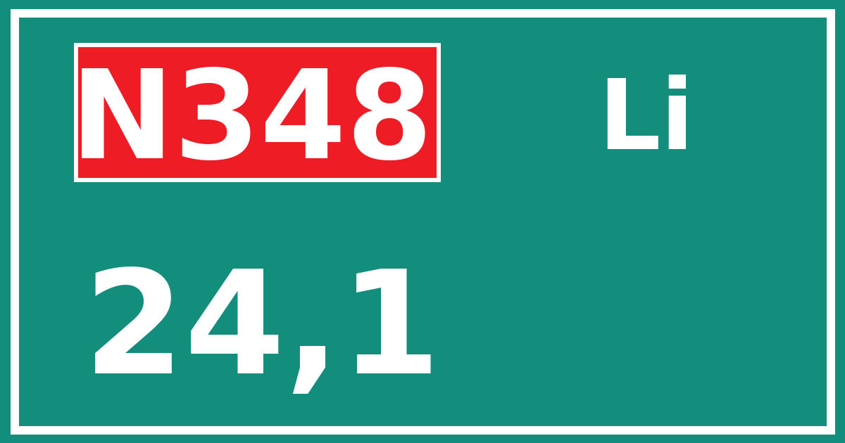 Hectometerbord N348 24,1 zijde Li
