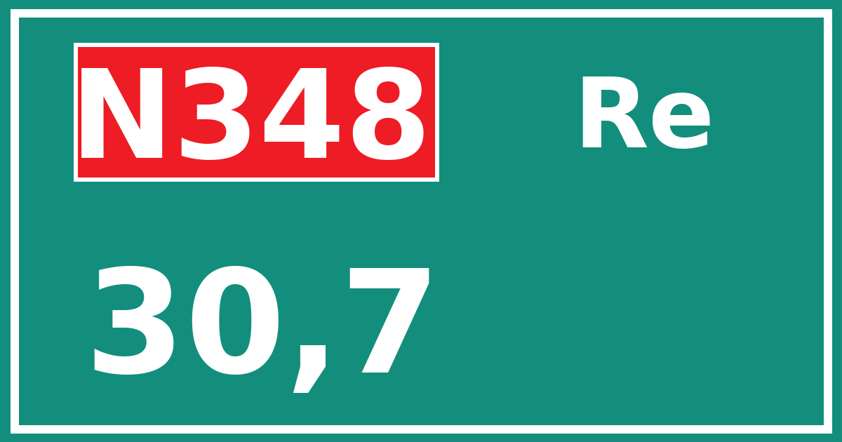 Hectometerbord N348 30,7 zijde Re