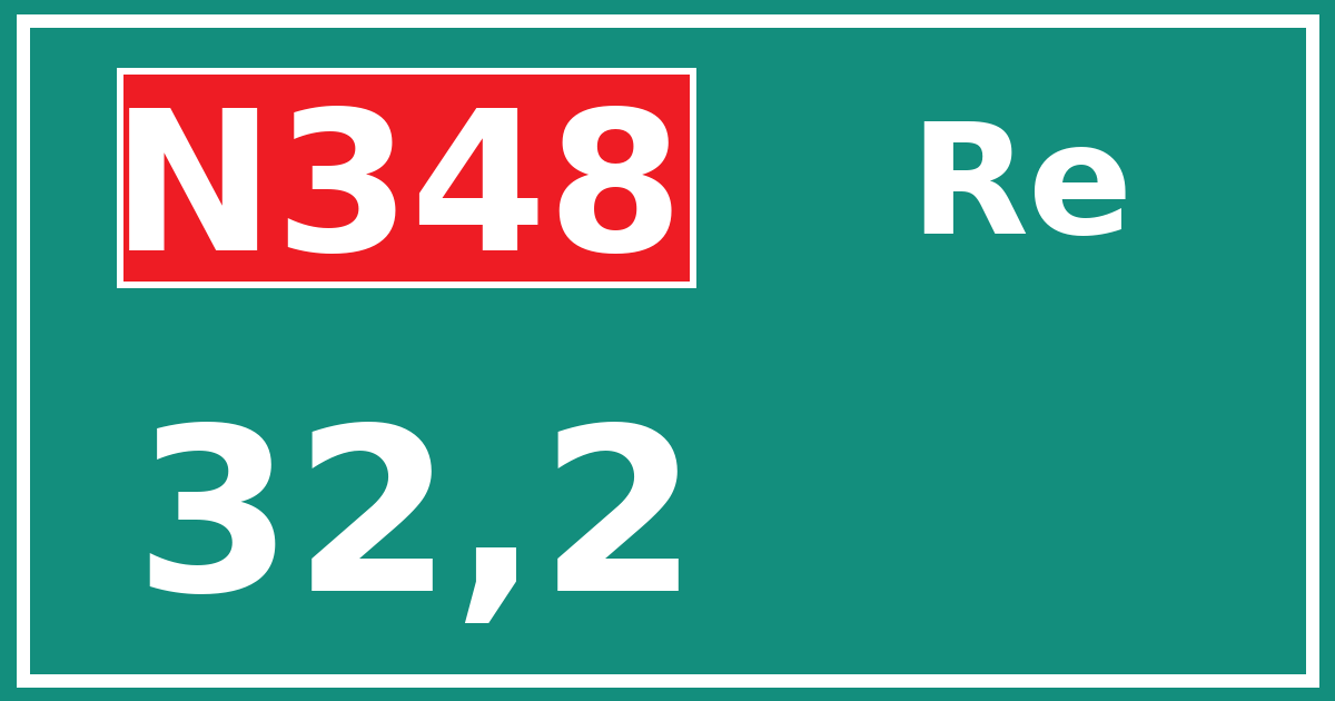 Hectometerbord N348 32,2 zijde Re