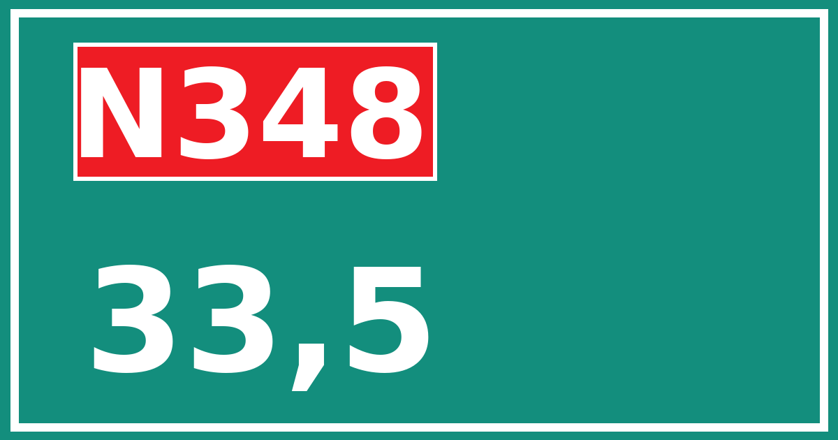 Hectometerbord N348 33,5