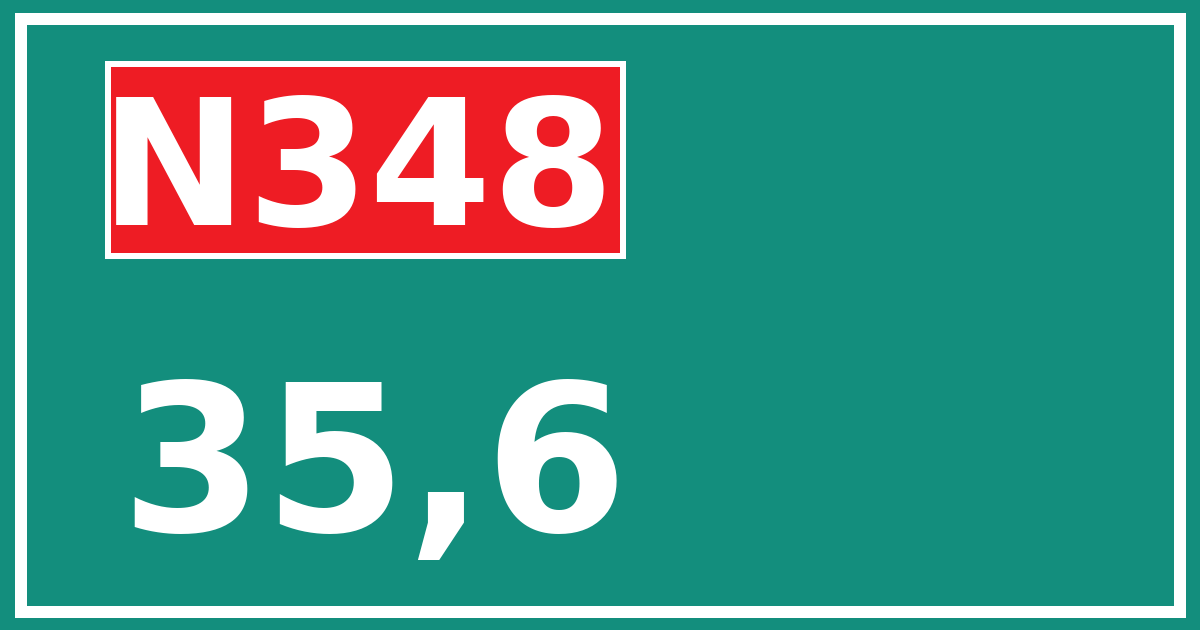Hectometerbord N348 35,6