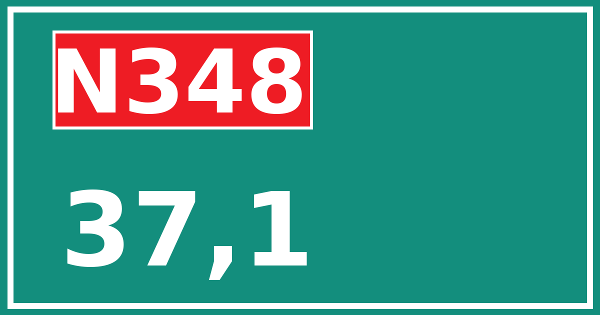 Hectometerbord N348 37,1