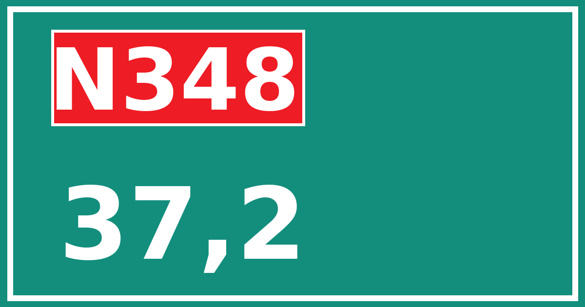 Hectometerbord N348 37,2
