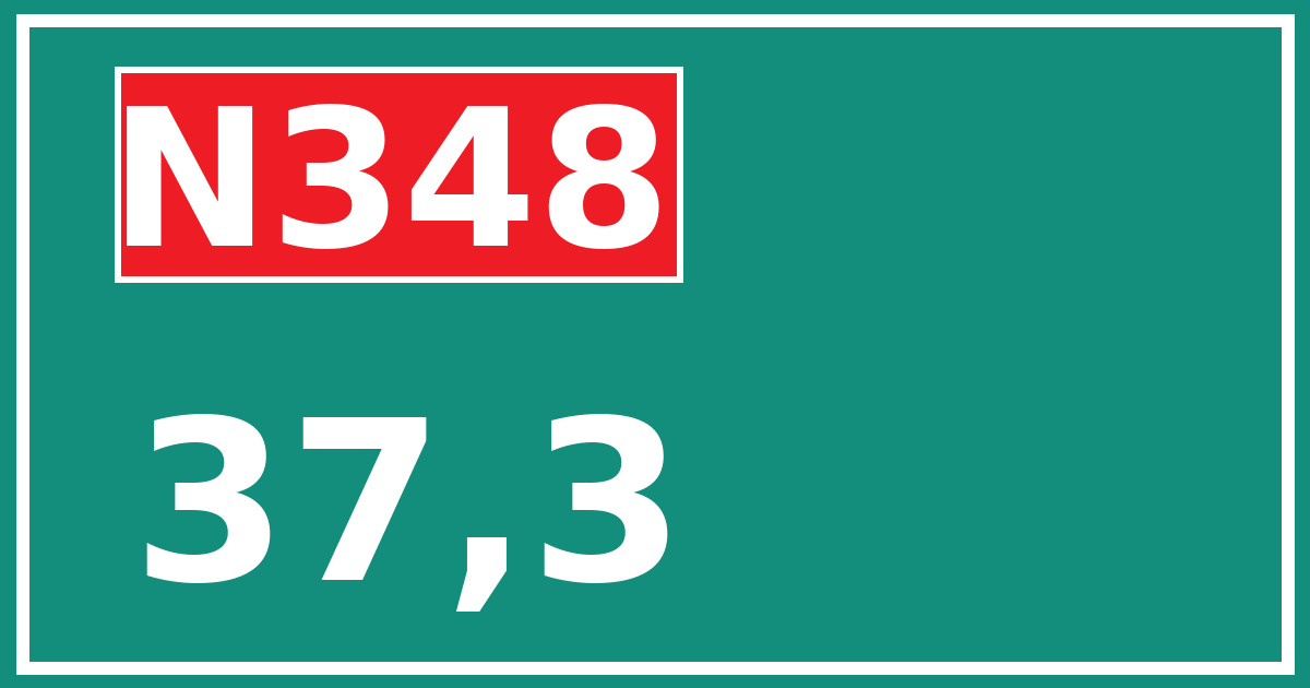 Hectometerbord N348 37,3