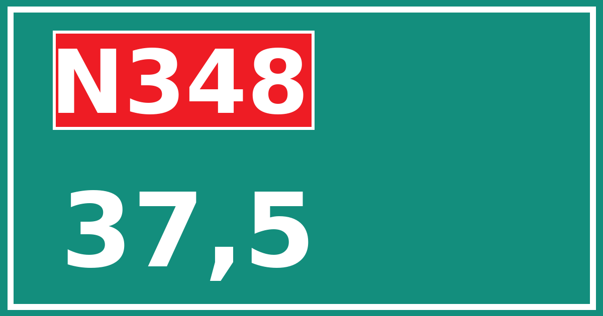 Hectometerbord N348 37,5
