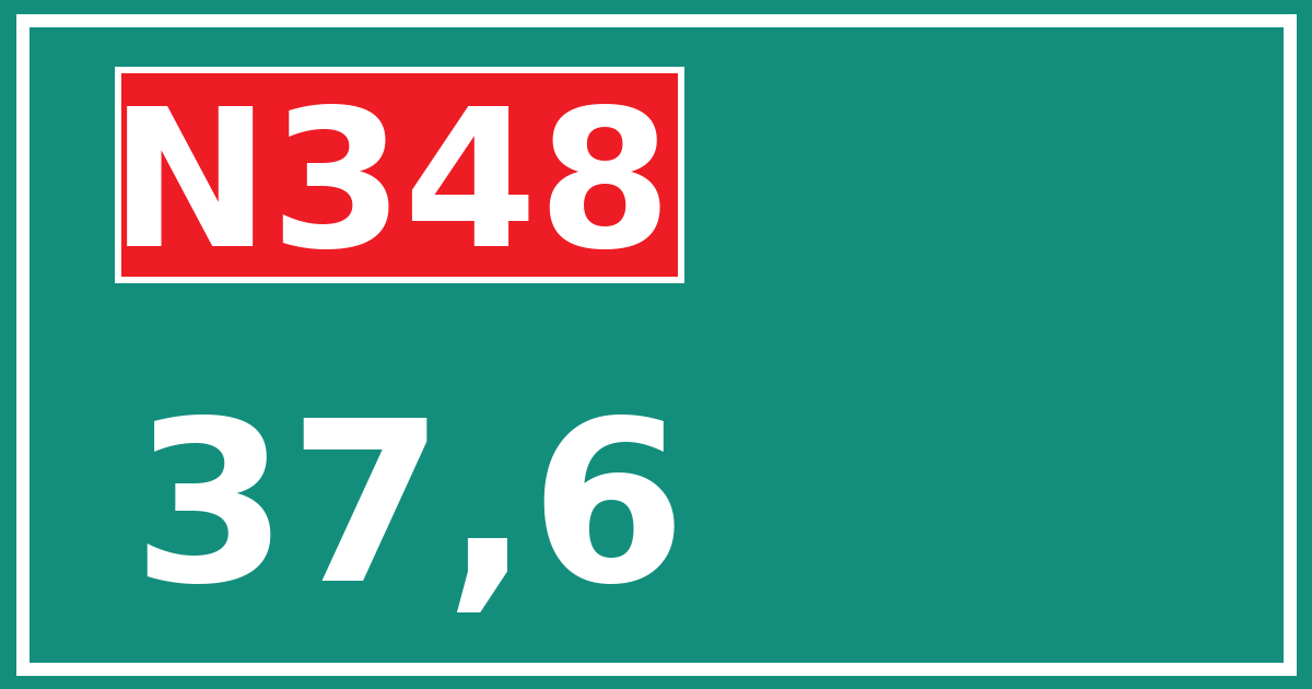 Hectometerbord N348 37,6