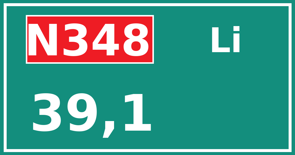 Hectometerbord N348 39,1 zijde Li