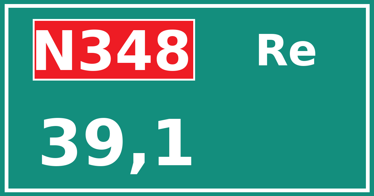Hectometerbord N348 39,1 zijde Re