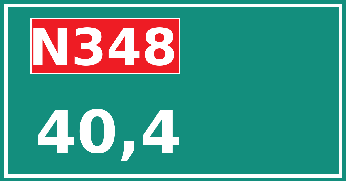 Hectometerbord N348 40,4