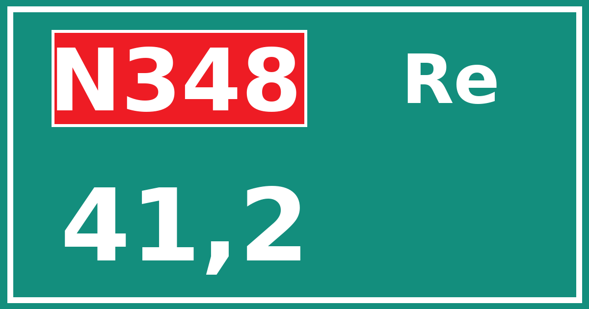 Hectometerbord N348 41,2 zijde Re