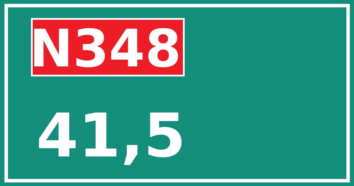 Hectometerbord N348 41,5